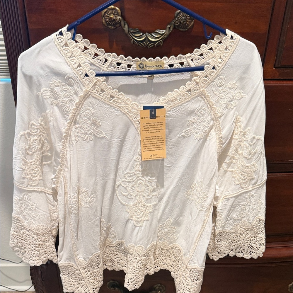 Democracy Cream Lace Blouse